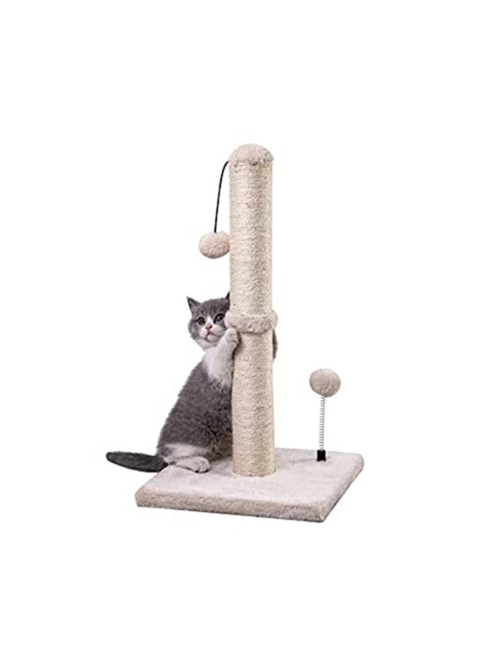 Cat Scratching Post Sisal Scratch Tower Indoor Cat Furniture Durable Stable Toy